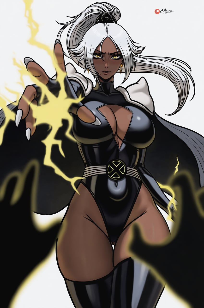 shihouin yoruichi and storm (marvel and 3 more) drawn by prixmal