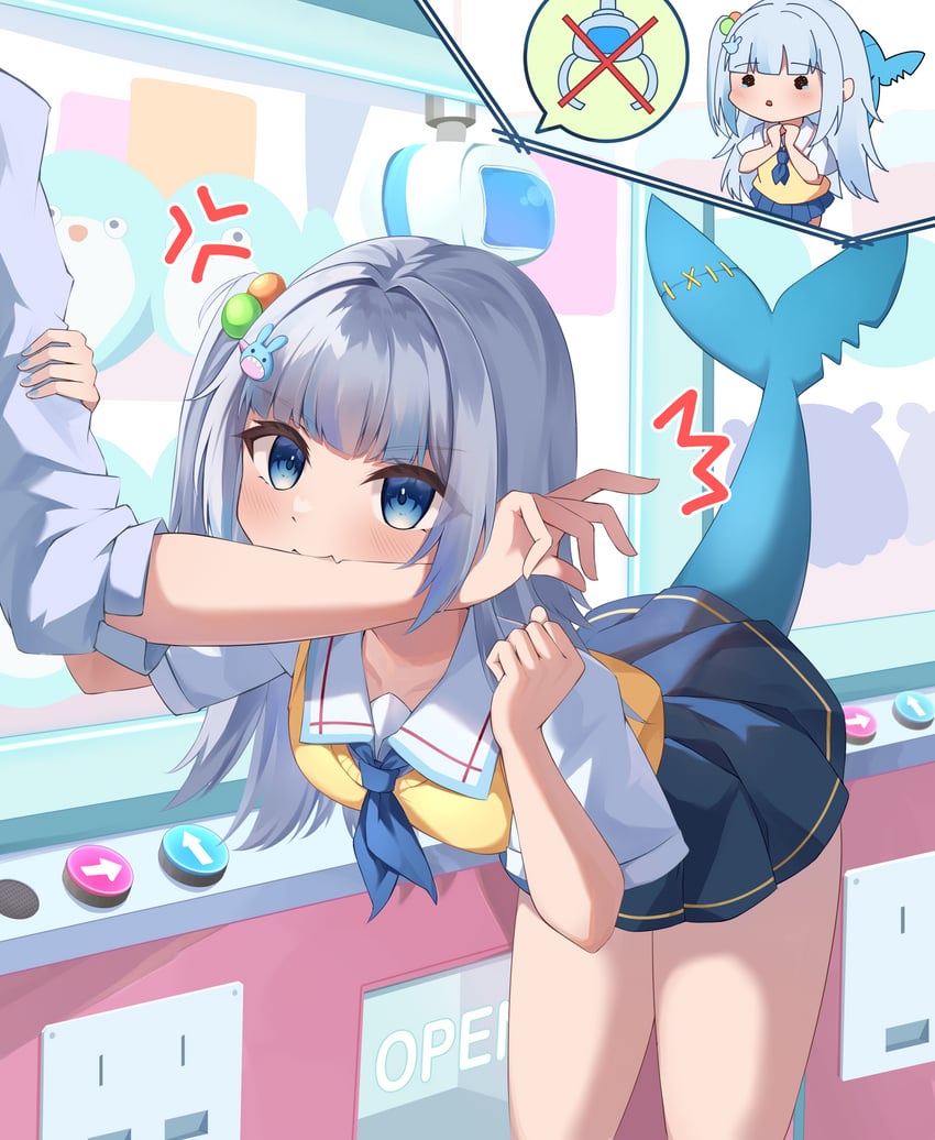 gawr gura and bloop (hololive and 1 more) drawn by cet_(hajisirazunoko)