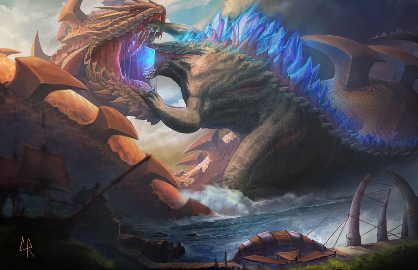 godzilla, deviljho, dalamadur, and shah dalamadur (monster hunter and 5 more) drawn by chipyray