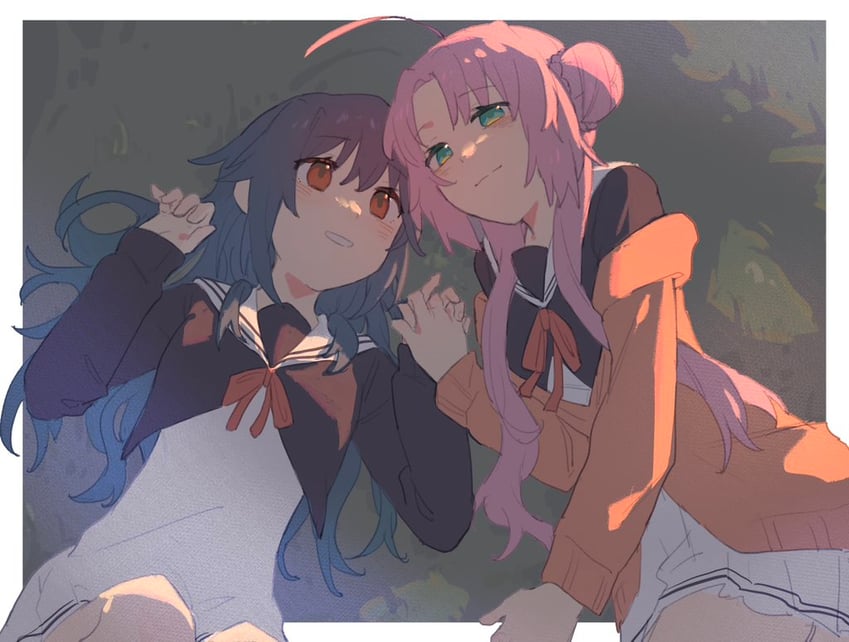 konohoshi umika and akeuchi yuu (hoshikuzu telepath) drawn by rddumpling