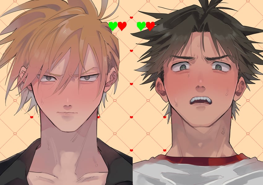 red and blue oak (pokemon and 1 more) drawn by sekai_ha_sekai