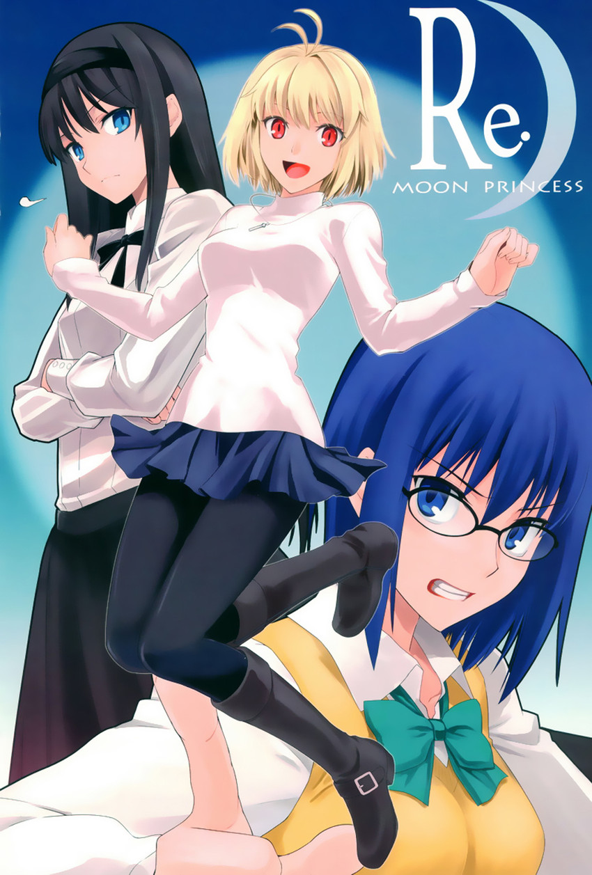 arcueid brunestud, ciel, and tohno akiha (tsukihime) drawn by shirotsumekusa