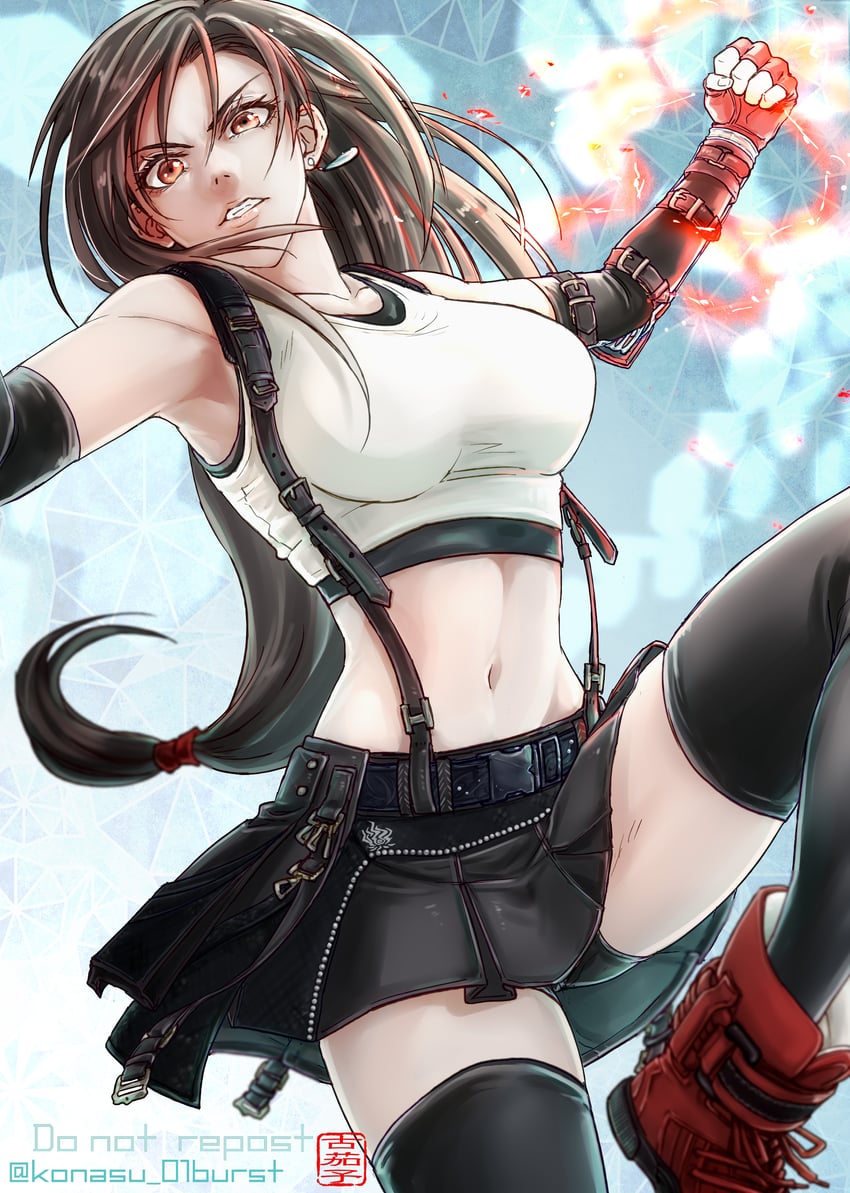 tifa lockhart (final fantasy and 2 more) drawn by konasu_01burst