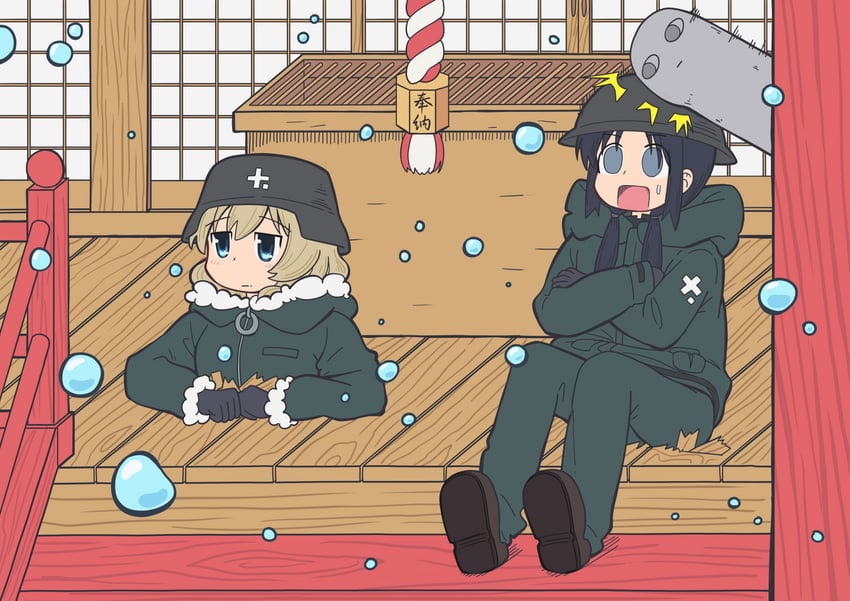 chito and yuuri (nichijou and 1 more) drawn by mushroomsucy