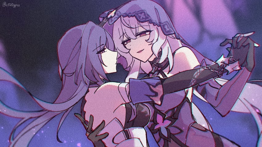 acheron and black swan (honkai and 1 more) drawn by c520gpss