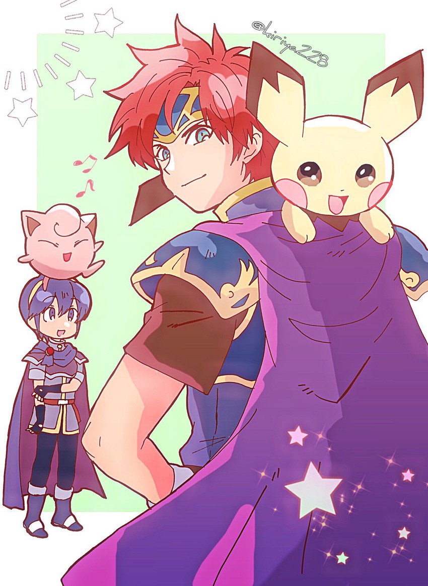jigglypuff, pichu, marth, and roy (pokemon and 4 more) drawn by kiriya_(552260)