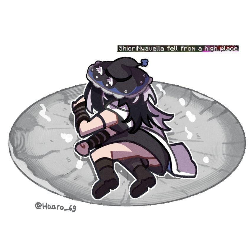 shiori novella (hololive and 2 more) drawn by haaro