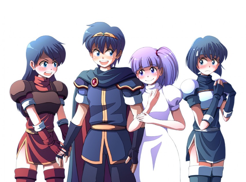 marth, caeda, catria, and marisha (fire emblem and 1 more) drawn by kyaperin