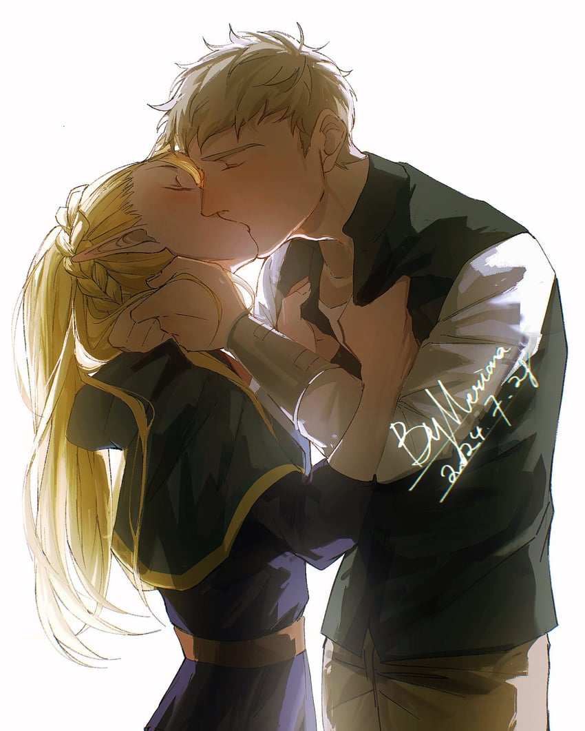 marcille donato and laios touden (dungeon meshi) drawn by merianaka