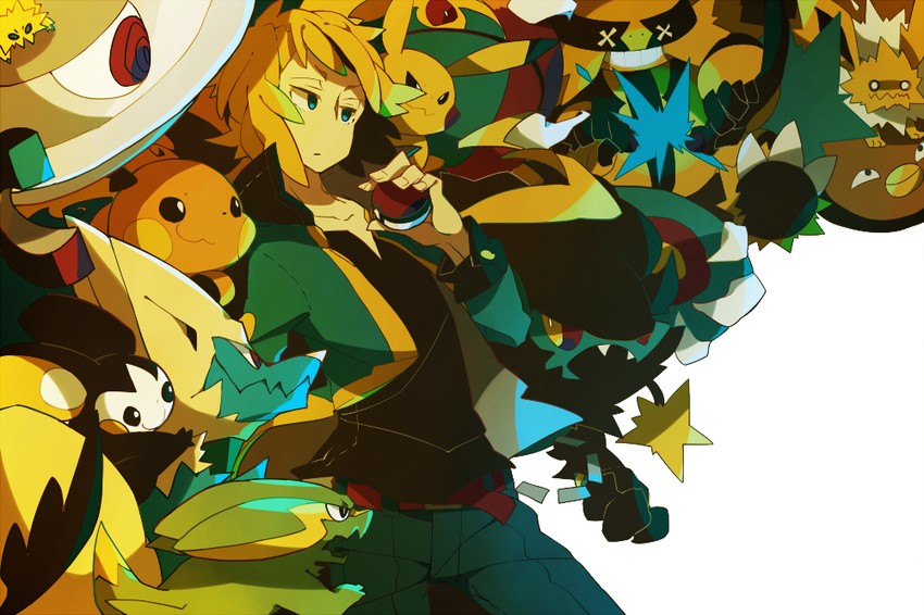 pikachu, raichu, emolga, joltik, luxray, and 7 more (pokemon and 1 more) drawn by pokoten_(pokoten718)