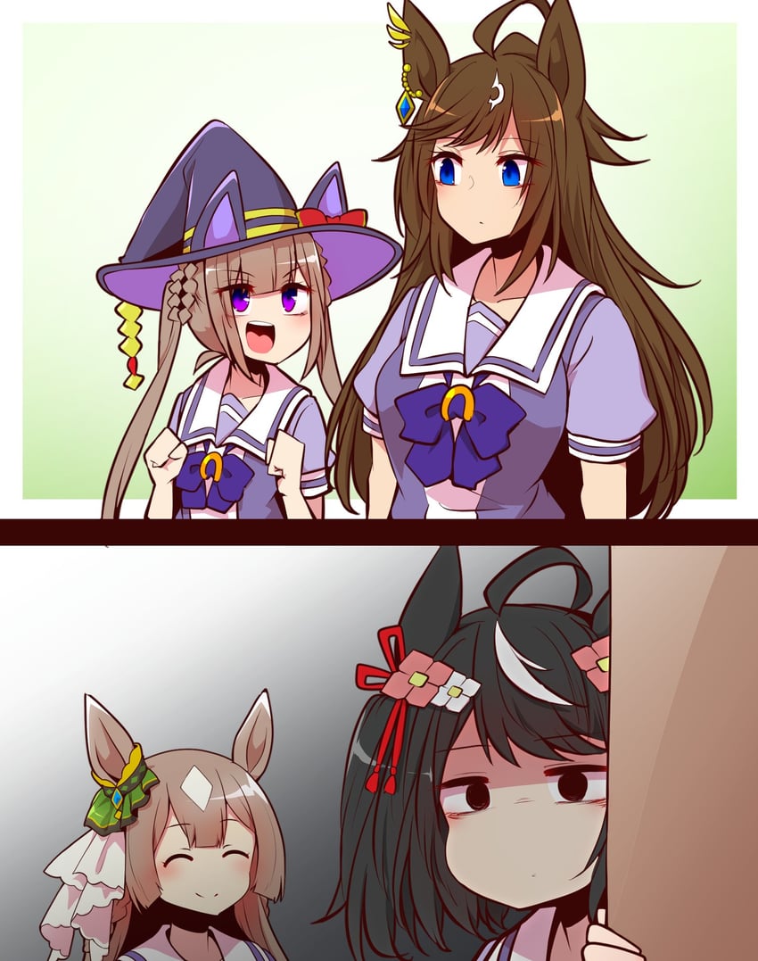 satono diamond, kitasan black, sweep tosho, and duramente (umamusume) drawn by yonedatomo_mizu