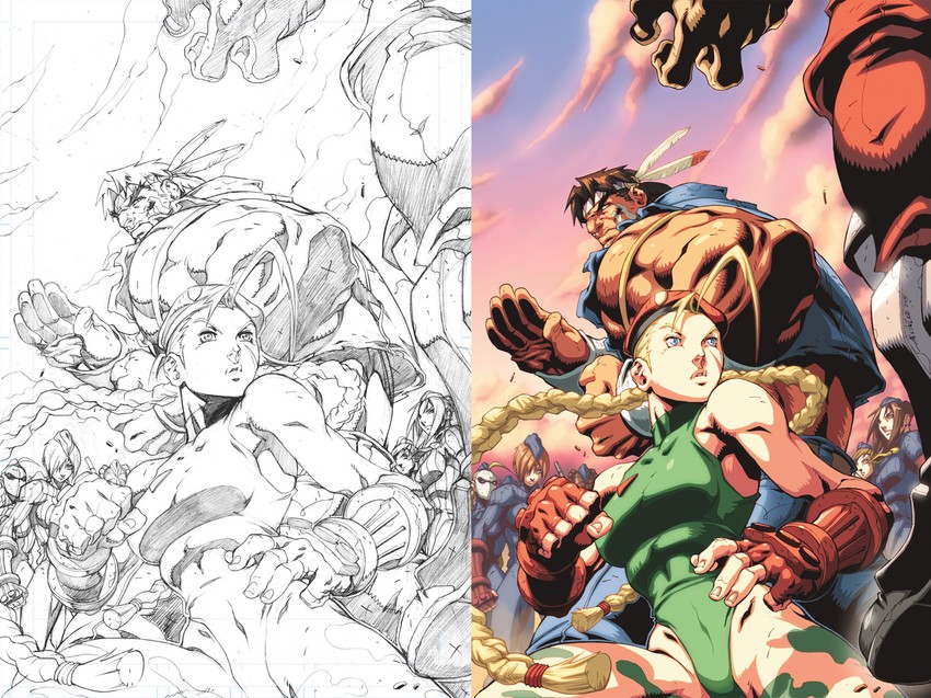 cammy white, m. bison, juni, juli, and thunder hawk (street fighter) drawn by alvin_lee and udon_entertainment