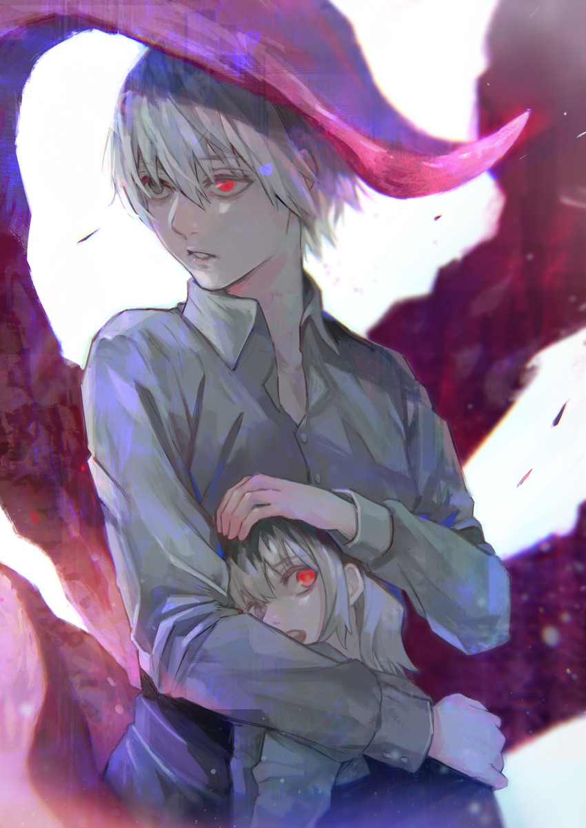 kaneki ken and kaneki ichika (tokyo ghoul and 1 more) drawn by kyuuba_melo