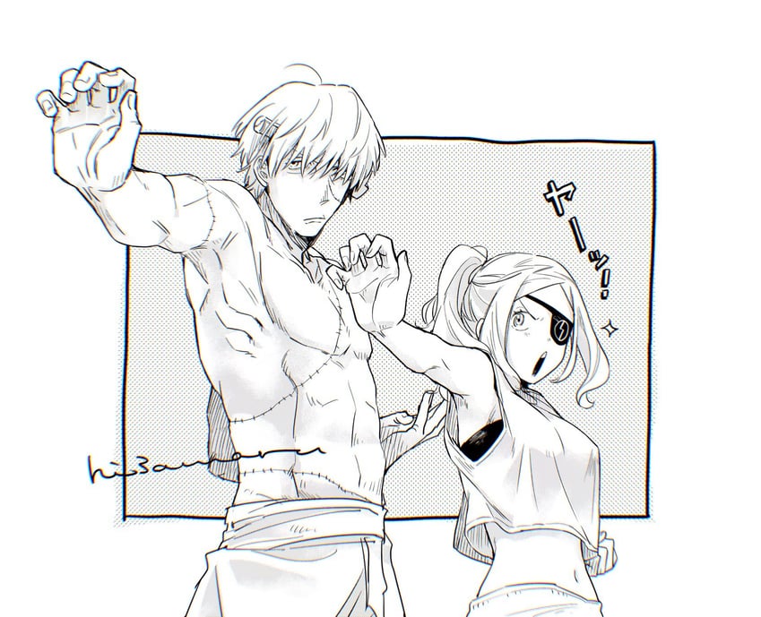 franken stein and marie mjolnir (soul eater) drawn by hissiu