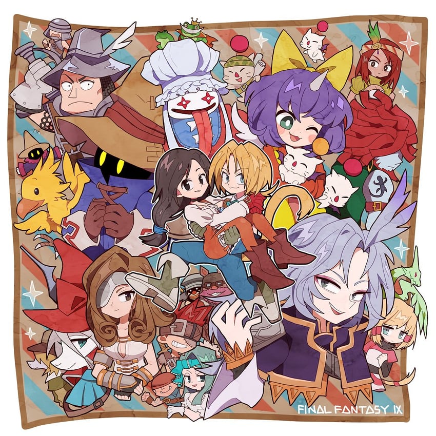 moogle, zidane tribal, garnet til alexandros xvii, black mage, vivi ornitier, and 19 more (final fantasy and 1 more) drawn by ttnoooo
