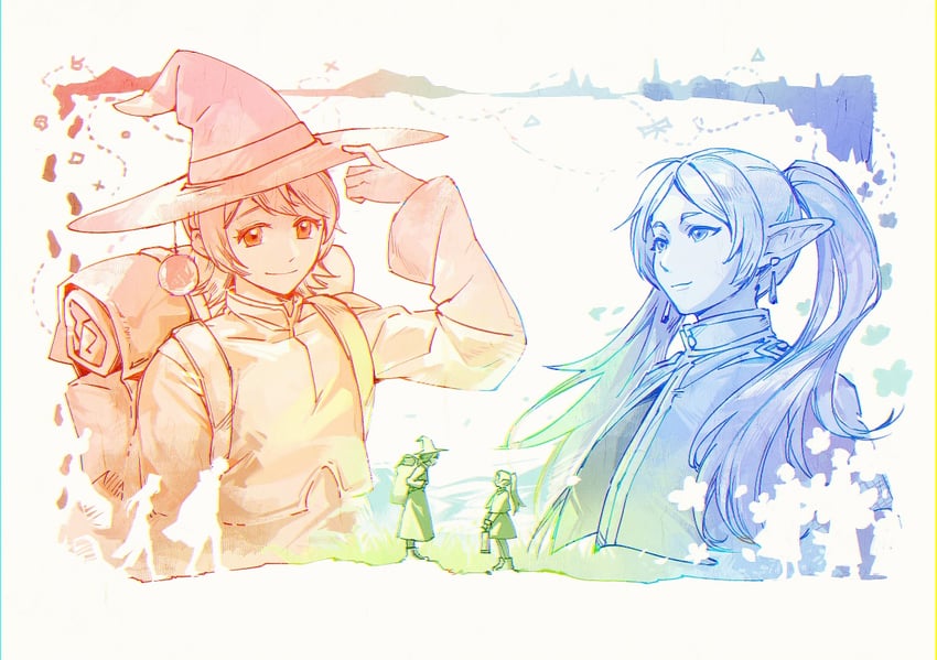 frieren, himmel, eisen, heiter, nina, and 3 more (sousou no frieren and 1 more) drawn by zmeoow