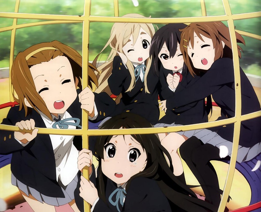 akiyama mio, nakano azusa, hirasawa yui, tainaka ritsu, and kotobuki tsumugi (k-on!) drawn by maruki_nobuaki