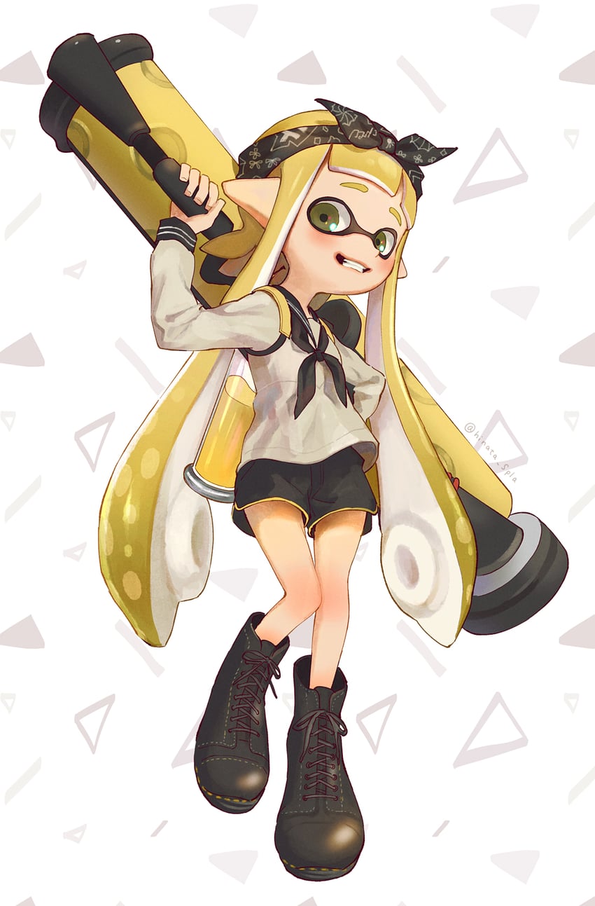 inkling player character and inkling girl (splatoon) drawn by hinata_(hinata_spla)