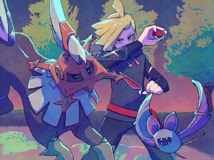 gladion, zubat, and type: null (pokemon and 1 more) drawn by o1168w