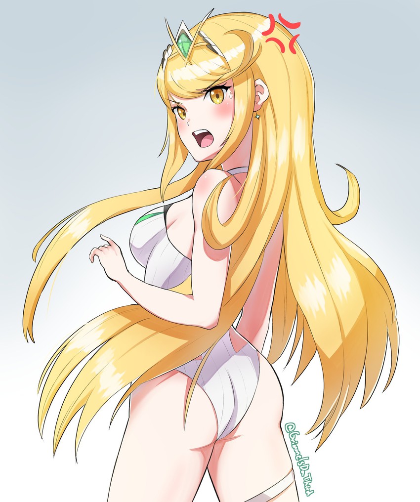 mythra (xenoblade chronicles and 1 more) drawn by grimmelsdathird