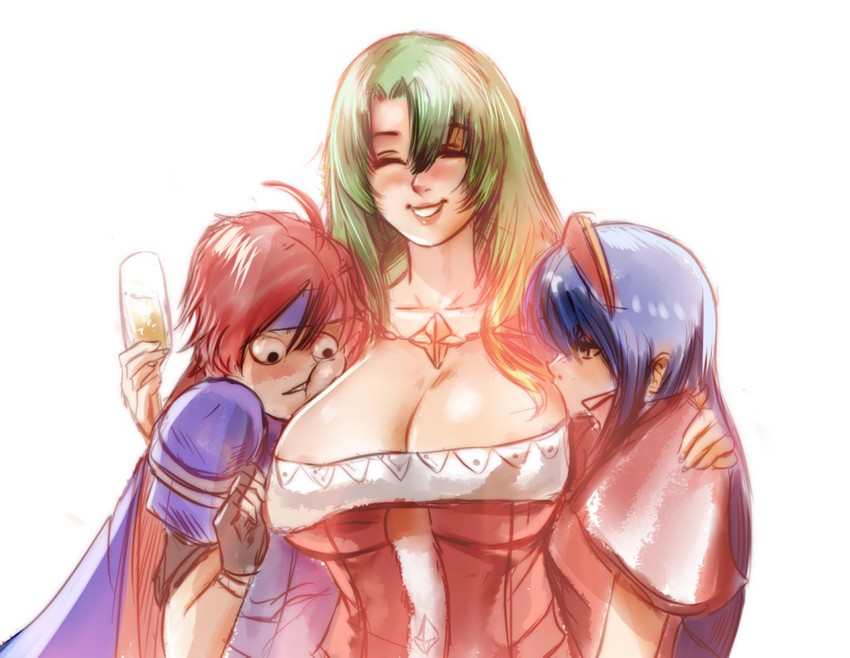 roy, lilina, and cecilia (fire emblem and 2 more) drawn by mrkg_(arsfatuus)