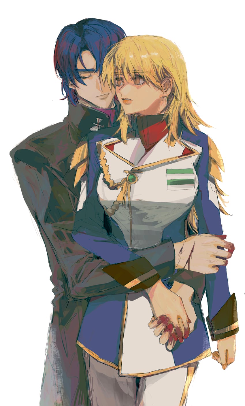 cagalli yula athha and athrun zala (gundam and 3 more) drawn by she_(morianosu)