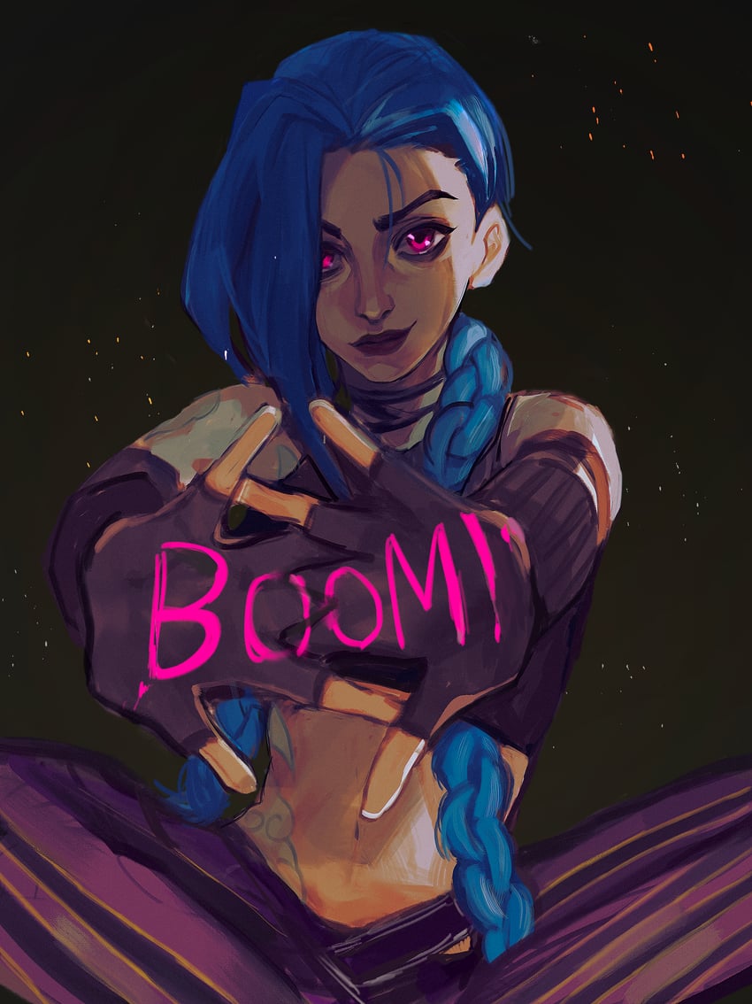jinx and arcane jinx (league of legends and 1 more) drawn by 8h_kt