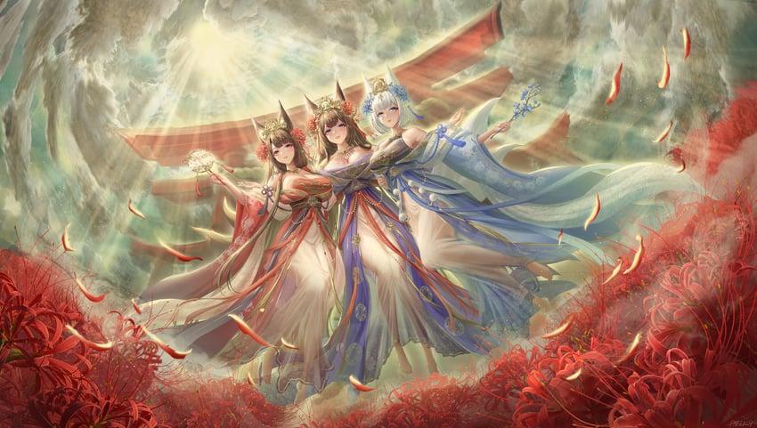 kaga, akagi, and amagi (azur lane) drawn by pafekui