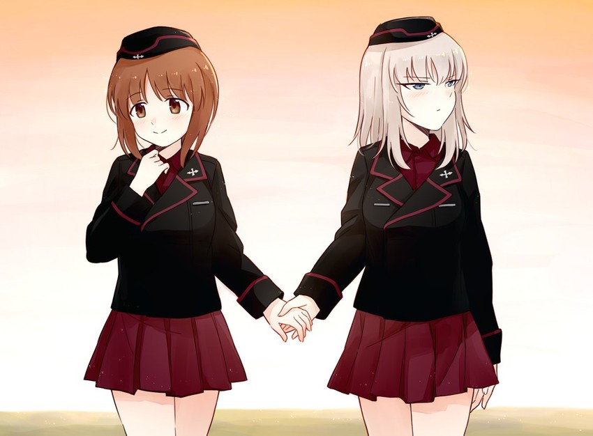 nishizumi miho and itsumi erika (girls und panzer) drawn by viscount_shishamo