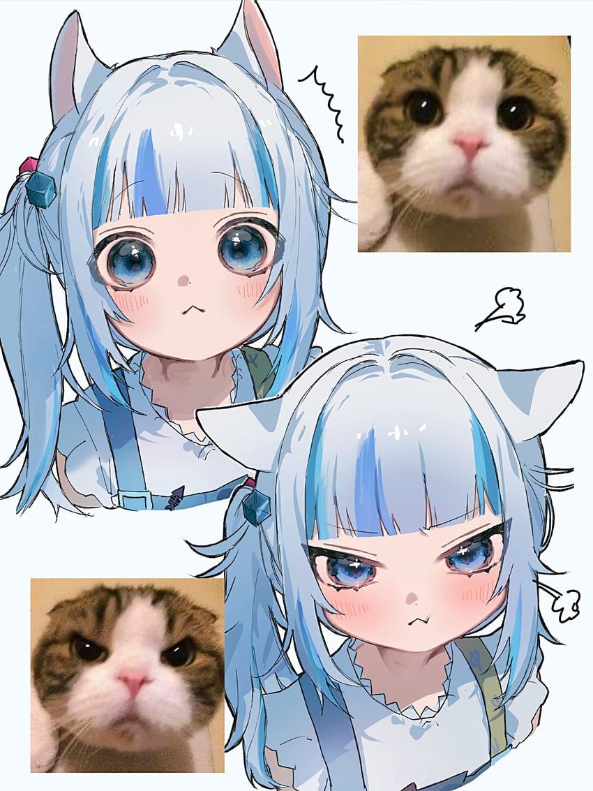 gawr gura (hololive and 1 more) drawn by n/fa_(riyoufuka403)