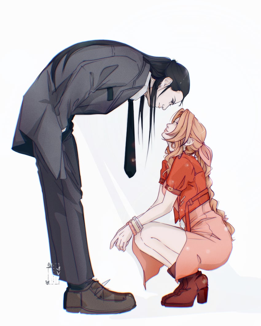 aerith gainsborough and tseng (final fantasy and 2 more) drawn by shanlieart