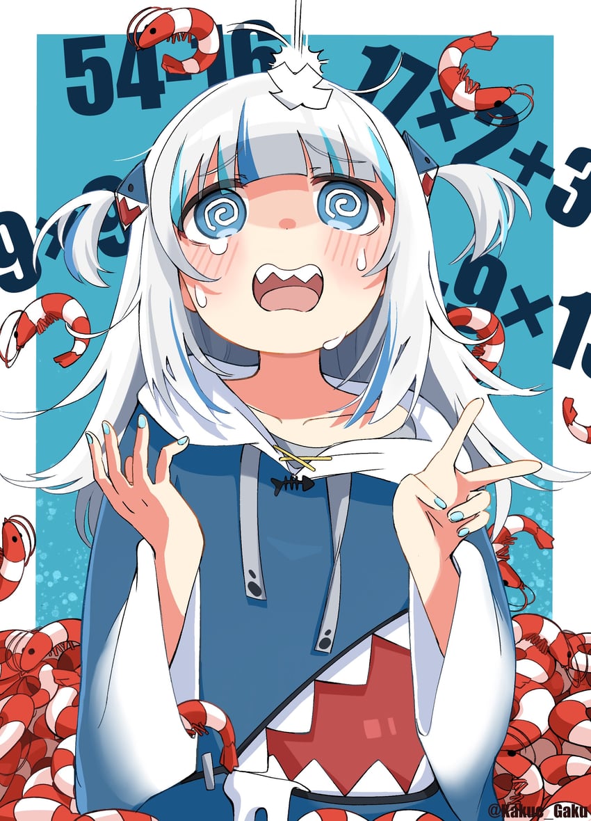gawr gura (hololive and 1 more) drawn by kakue_gaku