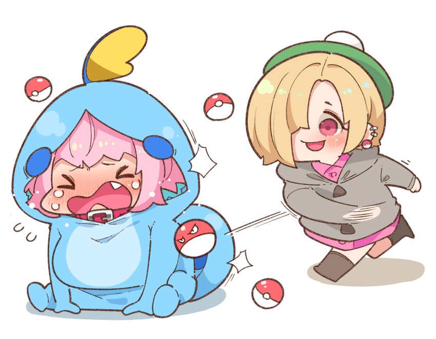 gloria, yumemi riamu, shirasaka koume, sobble, and voltorb (pokemon and 3 more) drawn by takato_kurosuke