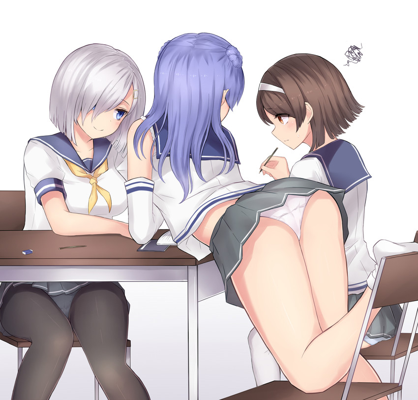 hamakaze, urakaze, and tanikaze (kantai collection) drawn by neit_ni_sei