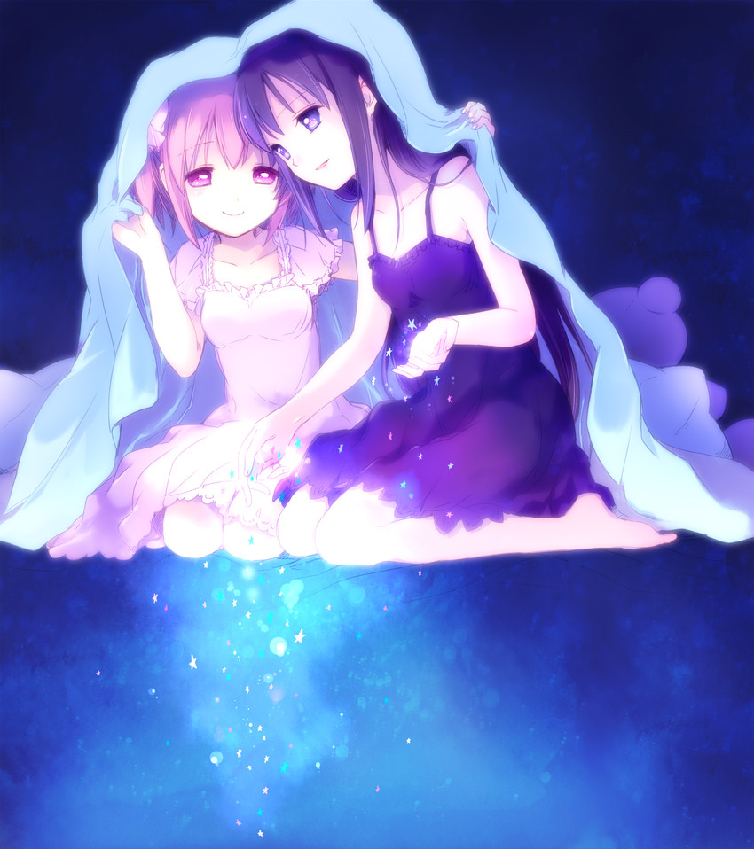 akemi homura and kaname madoka (mahou shoujo madoka magica and 1 more) drawn by yamada_ako