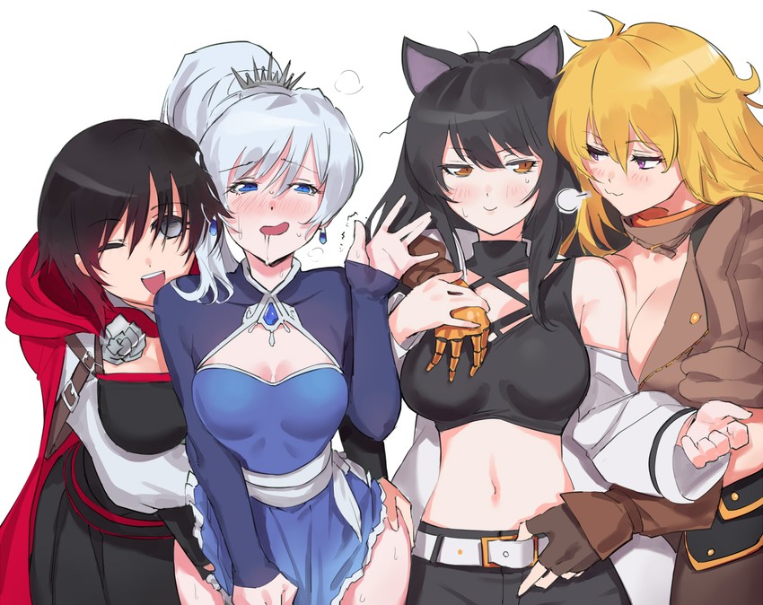 ruby rose, weiss schnee, yang xiao long, and blake belladonna (rwby) drawn by negresco