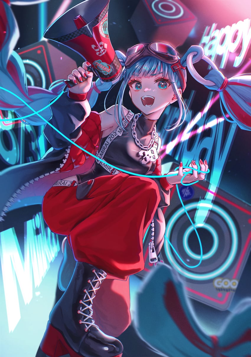 hatsune miku and magical mirai miku (vocaloid and 1 more) drawn by satori_suzuha