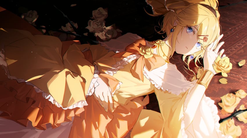 kagamine rin and riliane lucifen d'autriche (vocaloid and 2 more) drawn by akiya_0627