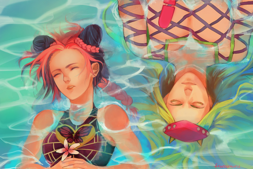 kujo jolyne and narciso anasui (jojo no kimyou na bouken and 1 more) drawn by fransu