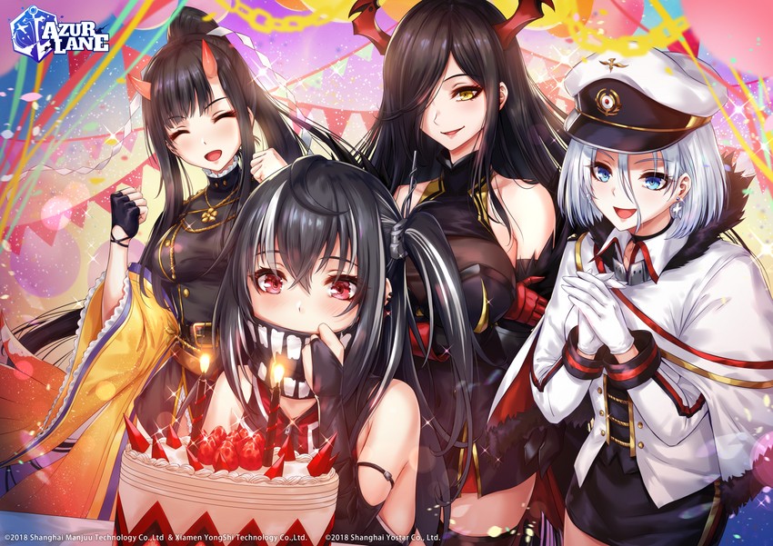 friedrich der grosse, tirpitz, u-47, and ryuuhou (azur lane) drawn by sakiyamama