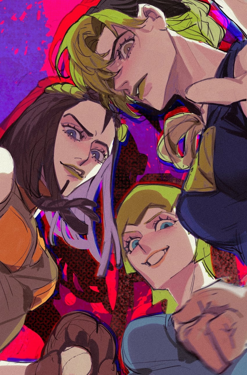 kujo jolyne, foo fighters, and ermes costello (jojo no kimyou na bouken and 1 more) drawn by puppetjackmj