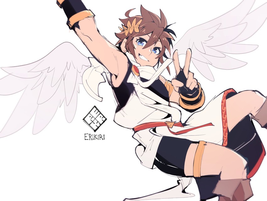 pit (super smash bros. and 2 more) drawn by eri_(erikiri)