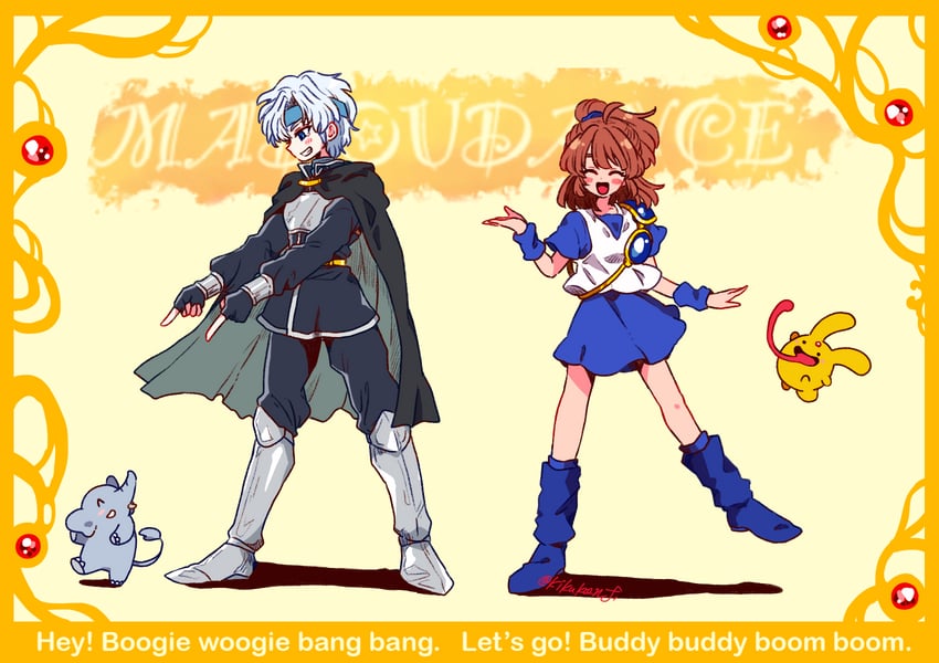 arle nadja, carbuncle, schezo wegey, and tenori zoh (puyopuyo and 1 more) drawn by chika009