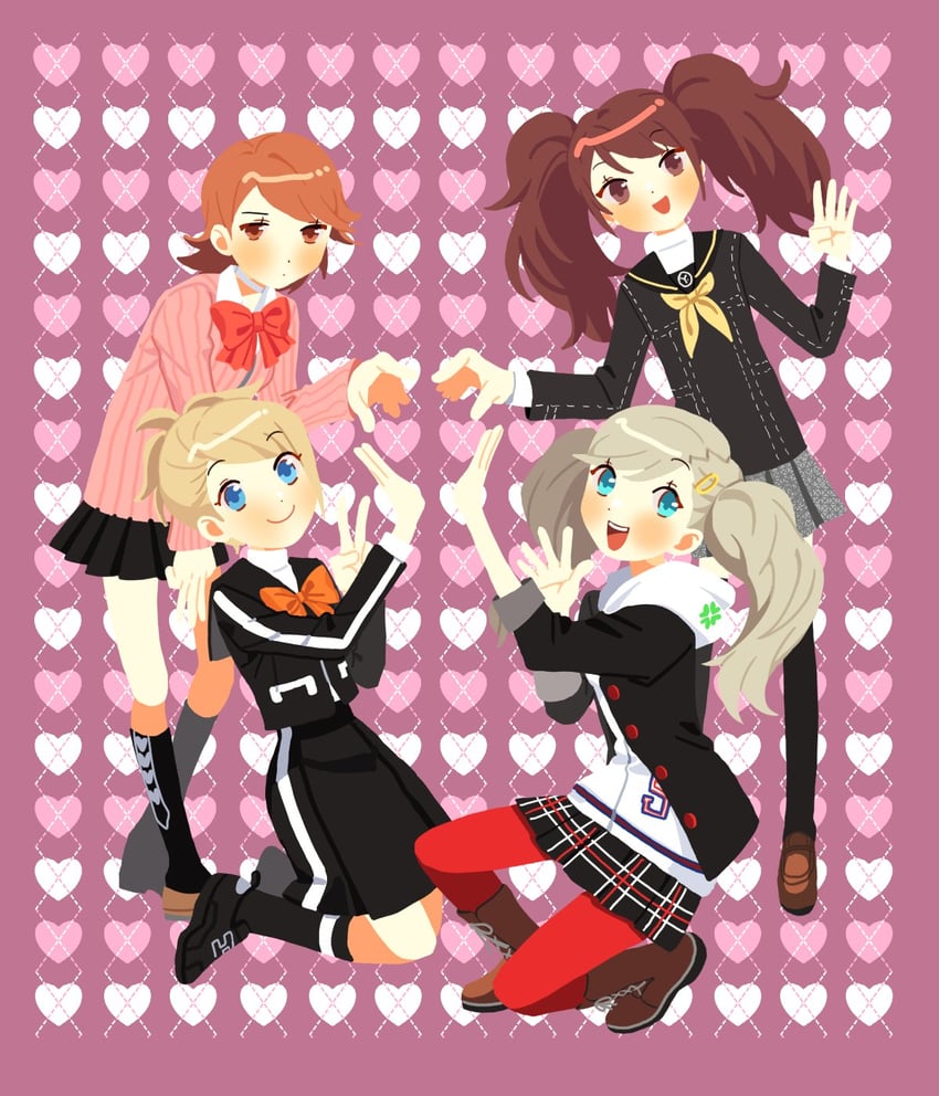 kujikawa rise, takamaki anne, takeba yukari, and lisa silverman (persona and 4 more) drawn by yomyompi