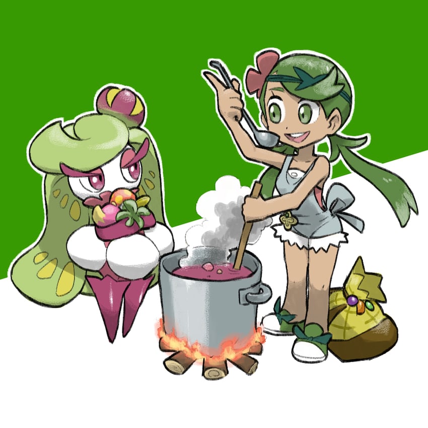 mallow and tsareena (pokemon and 1 more) drawn by blacknirrow