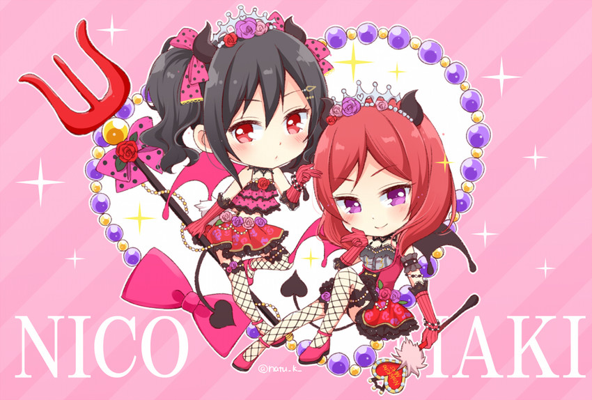nishikino maki and yazawa nico (love live! and 2 more) drawn by hazuki_natsu