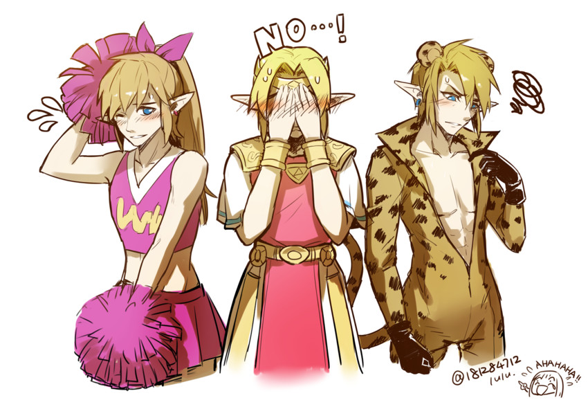 link and princess zelda (the legend of zelda and 4 more) drawn by ruru_(lulubuu)