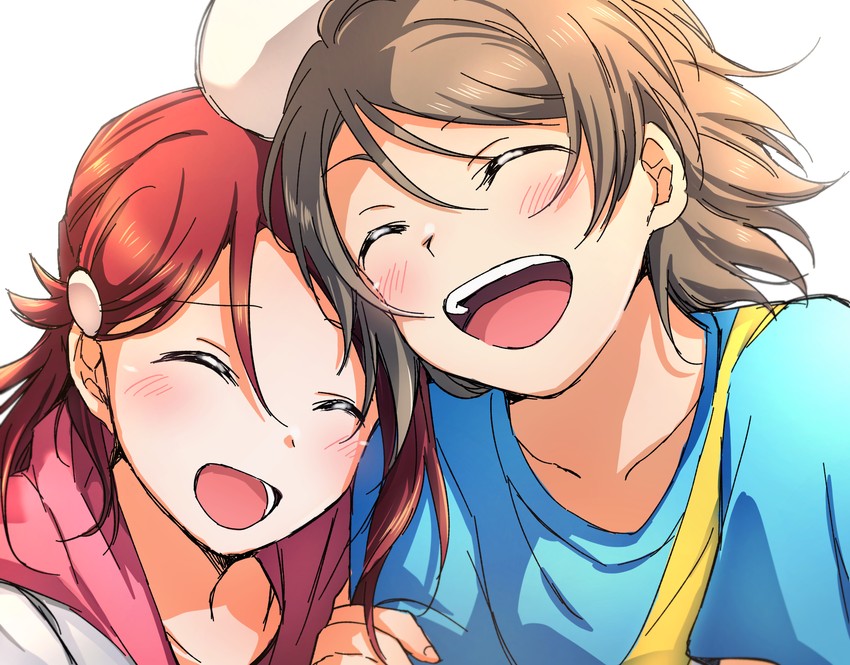 watanabe you and sakurauchi riko (love live! and 1 more) drawn by yuchi_(salmon-1000)