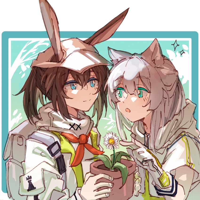 amiya and rosmontis (arknights) drawn by e-fa-dorn