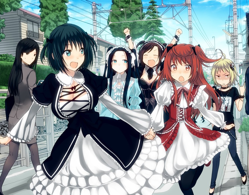 buratei marii, kuurubiyuutei gankyou, bouhatei tetora, anrakutei kukuru, and haroukitei kigurumi (joshiraku) drawn by 3u